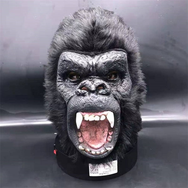King Kong Planet der Affen Gorilla Maske Kapuze Affe Latex Tiermasken Blut Gruselige Halloween Tier Erwachsene Affenkopf Maske