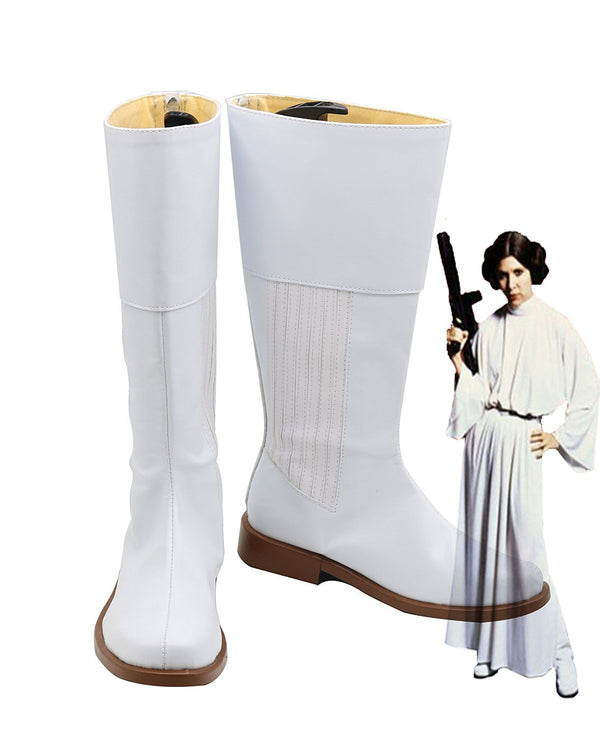 Prinzessin Leia Organa Solo Cosplay Schuhe Weiße Stiefel nach Maß
