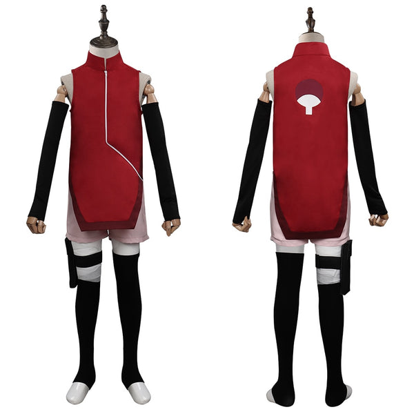 Kids Anime bBoruto sSarada uUchiha Cosplay Costume Outfit Halloween Carnival Suit