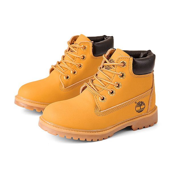 New Autumn-Winter Children&#39;s Fashion Casual Martin Boots Plush Outdoor Non-Slip Leather Shoes Unisex Boots for Kid and Girl