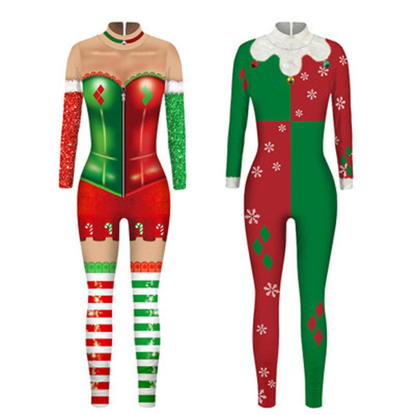 Neue Anime Joker Frauen Weihnachten 3D Druck Overall Cosplay Xmas Holloween Bodysuit Kostüm Performance Kleidung