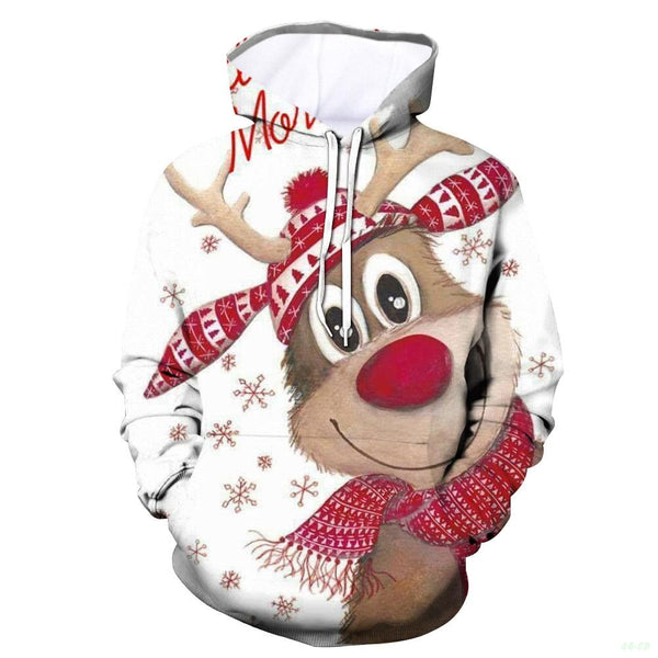 3d digital printing Christmas Santa Claus holiday clothing sweater boys hooded loose girls can wear large size clothes