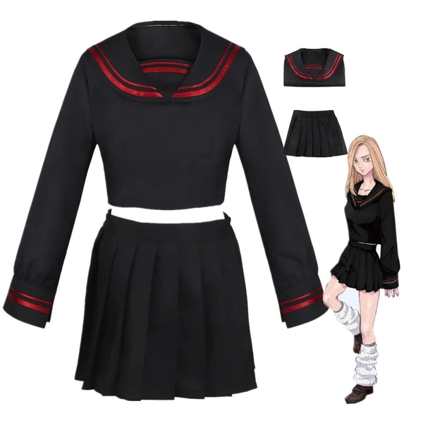 Tokyo cos Revengers Shiba Yuzuha Sailor School Uniform Skirt Outfits Cosplay Costume Pu&#39;er Festival Christmas Halloween Dress Gifts