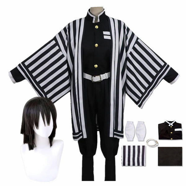 Demon Slayer Kimetsu No Yaiba Iguro Obanai Anime Kimono Cosplay Kostüm Halloween Party Weiße Schlange Requisiten
