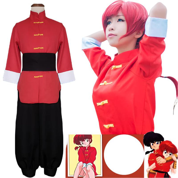 Anime Ranma12/ Tendouou Akanene Cosplay Costume Japanese anime mens womens Chinese Style outfit Costume with wigs uniform suits