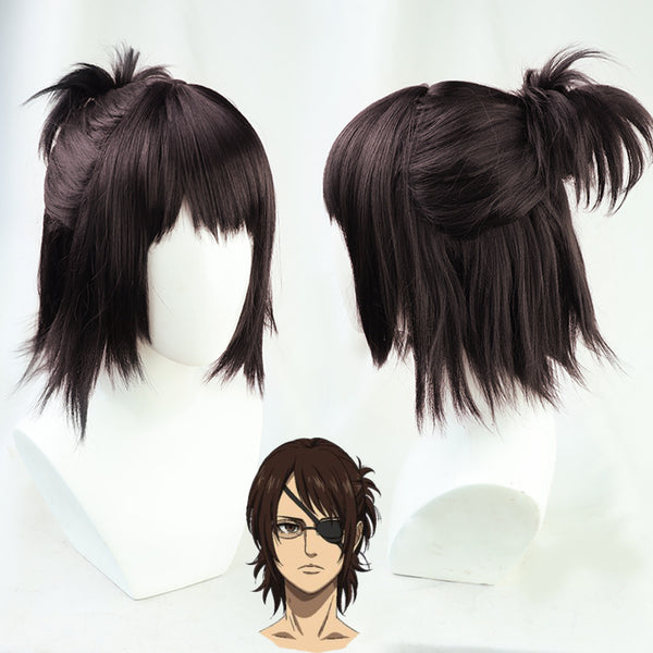 Anime Attack oOn Titan Final Season Hange Zoë Cosplay Wig Dark Brown Short Synthetic Hair Halloween Carnival Party + Free Wig Cap