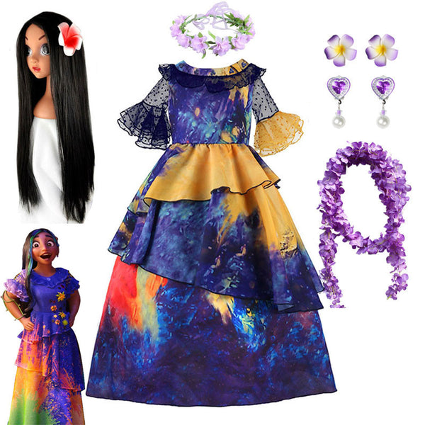 Kostüm Prinzessin Kleid Karneval Geburtstag Party Kranz Kleidung Tasche Anzug Charme für Mädchen Cosplay Isabela