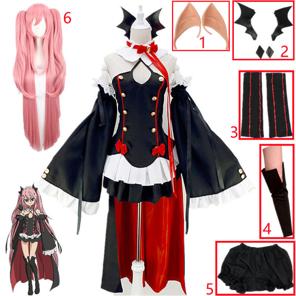 Seraph Of The End Krul Tepes Cosplay Costume Uniform Anime Owari no Seraph Witch Vampire Halloween Clothing For Women