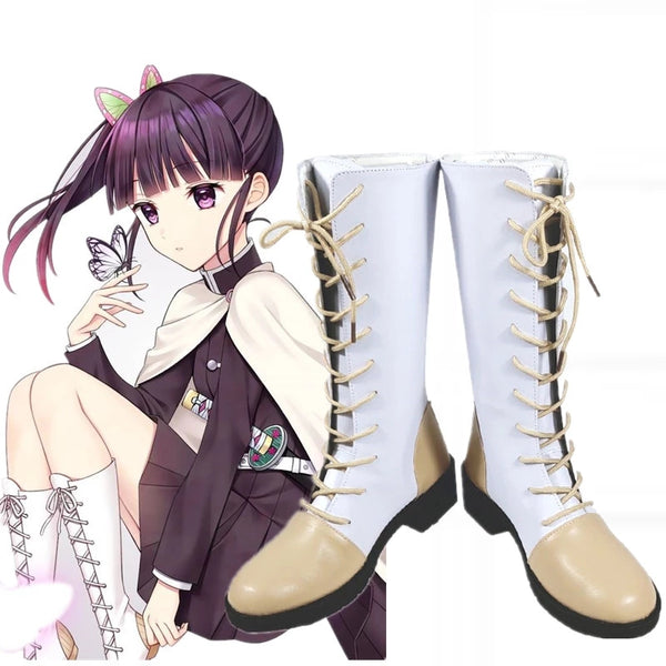 Demons cos Slayerer Kimetsusu Yaibaba Tsuyuriri Kanaoao Halloween Cosplay Boots Shoes Kanaoao Tsuyuriri Cosplay Anime Shoes Custom Made