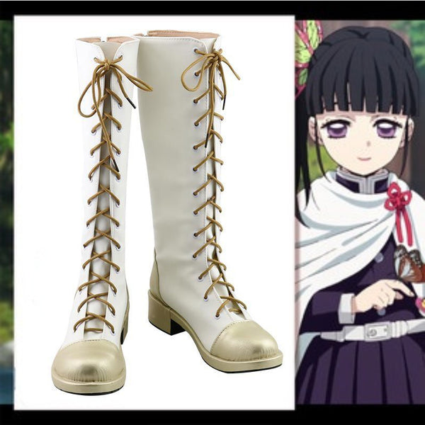 Demons cos Slayerer Shoes Kimetsusu Yaibaba Cosplay Tsuyuriri Kanaoao Cosplay Boots Shoes Women Shoes Costume Accessories Halloween Party