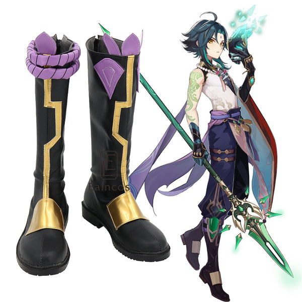Game Genshing and Impacts Xiaos Cosplay Halloween Party Shoes Fancy Boots Custom-made