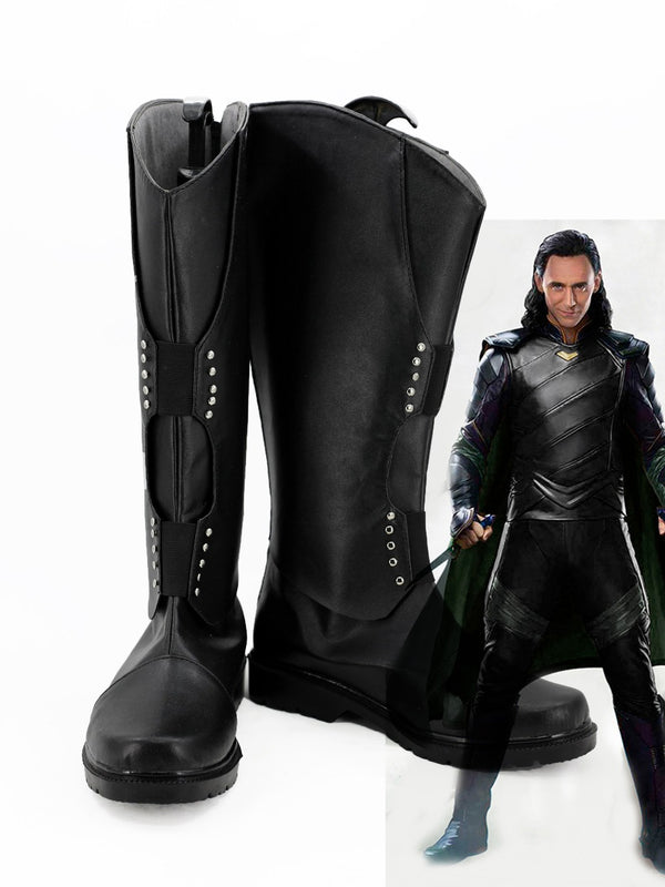 IThor 3 Ragnarok Loki Cosplay Boots High Top PU Leather Shoes Halloween Costumes Accessory Custom Made