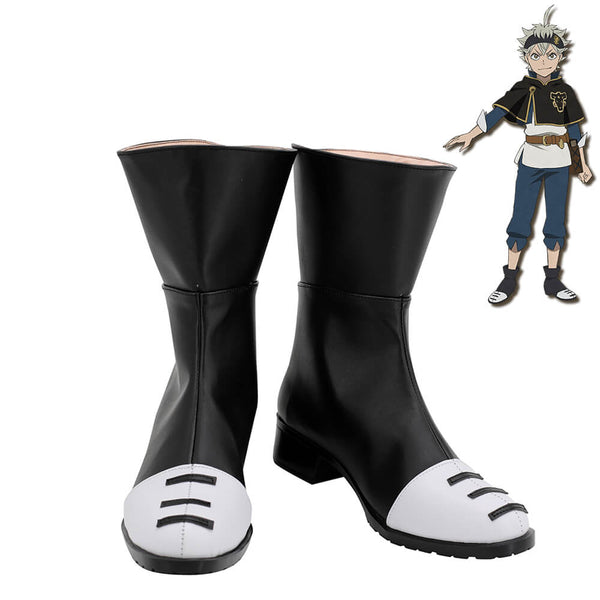 Black Asta Clover Shoes Cosplay Men Boots