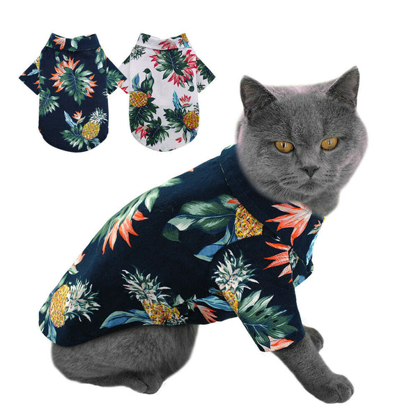 Haustier-Welpen-Sommerhemd im Hawaii-Stil, kleiner Hund, Katze, Haustierkleidung, Weste, T-Shirt, Strandstil für Welpen, Chihuahua, Ropa Perro, Mops
