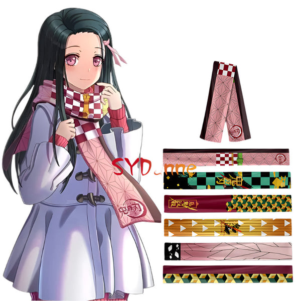 Anime Demons cos Slayerer Kimetsusu Yaibaba Kamadodo Nezukoko Kamadodo Tanjirouou Uchihaha cos Itachihi Scarf Keep Warm Gift Cosplay Prop New Arrive