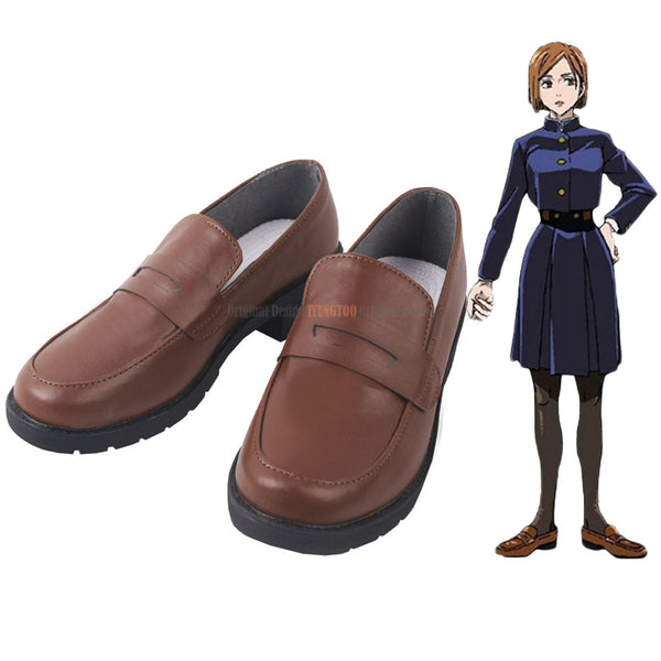 Nobara Kugisaki Schuhe Cosplay Anime Jujutsu Kaisen Nobara Kugisaki Cosplay Stiefel Braune Schuhe nach Maß