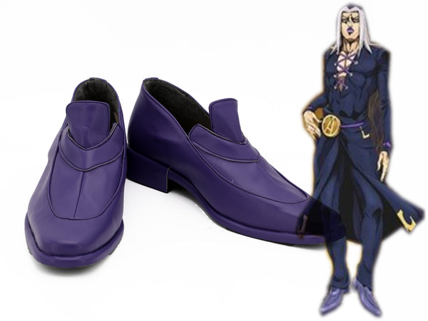 JoJo cos Bizarre Adventure Cosplay Golden Wind Leone Abbacchio Cosplay Shoes Purple Boots Custom Made European Size
