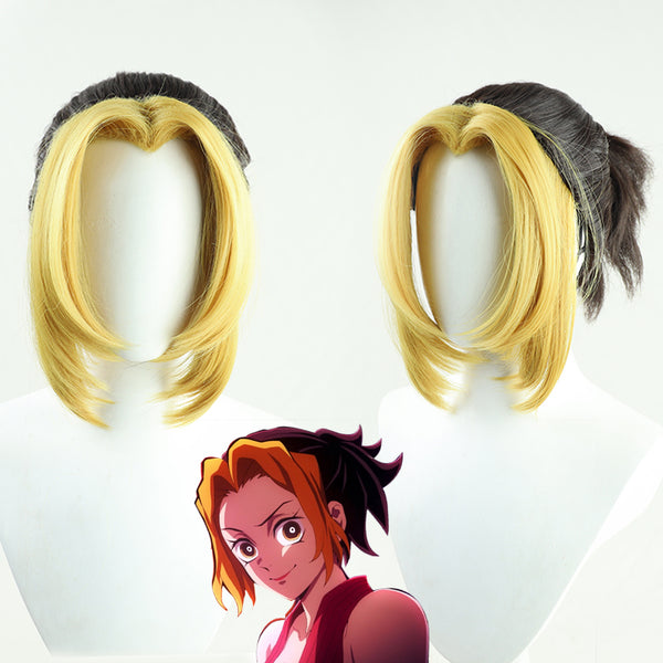 Season 2 Anime Demon cos Slayer Makio Cosplay Wig Short Heat Resistant Hair Cosplay Costume Wig