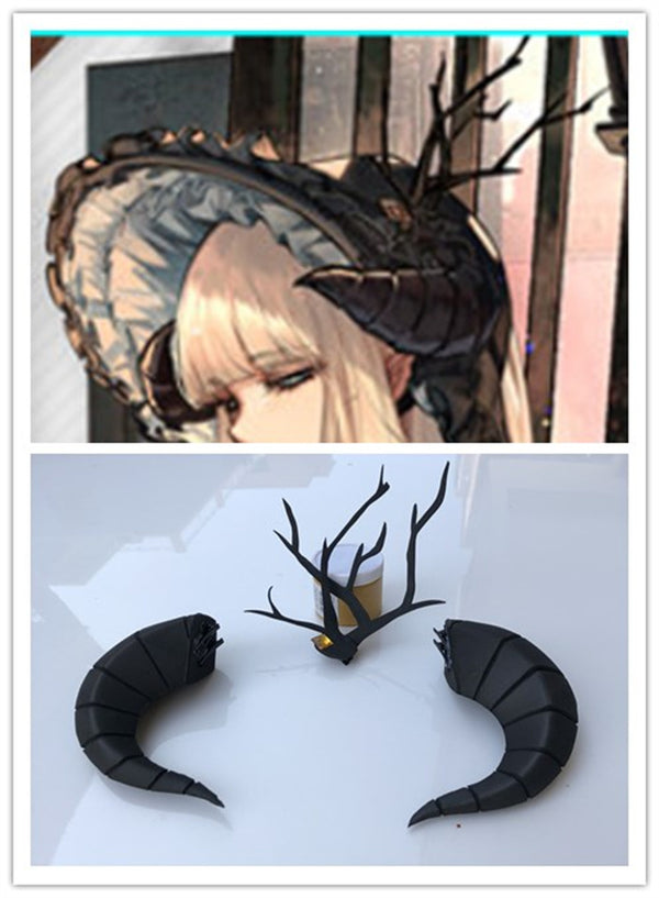 Game Arknightsts Nightingalele Cosplay Horns Head Clip Branch Headgear Headwear Cosplay Props Accessories Hair Clip Halloween
