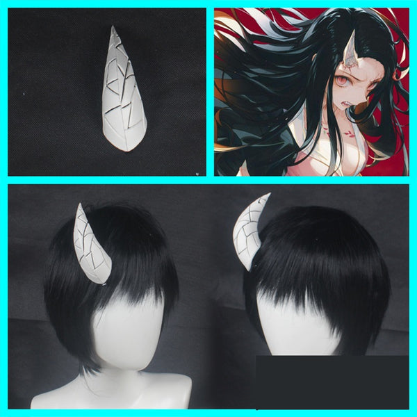 Demons cos Slayerer Kimetsusu Yaibaba Nezukoko Kamadodo Demons Transformation Horns Head Clip Headwear Hairwear Cosplay Props Accessories
