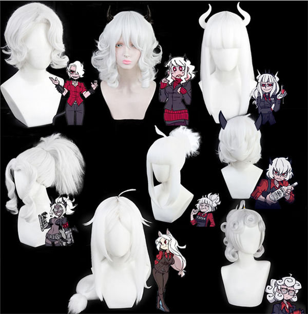 Game Helltakerer the Awesome Demons Modeusus Malinana Luciferer Pandemonicaca Cerberusus Satanan Zdradada Cosplay Wig