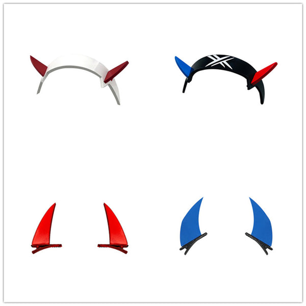Cute Anime DARLING in the FRANXX Horns Cosplay 02 ZERO TWO Headwear Hairclip Devil Horn 016 Hiro Horns Cosplay Accessories