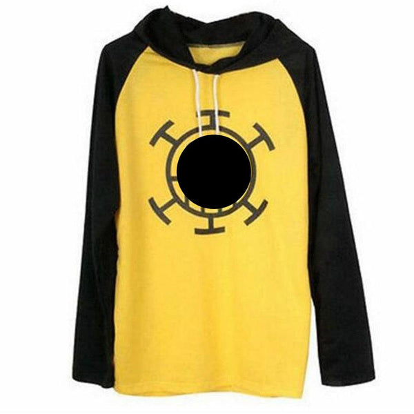 One-Piece Clothes Yellow T-Shirt Anime Cosplay costume long sleeve hoodie hooded Tshirt