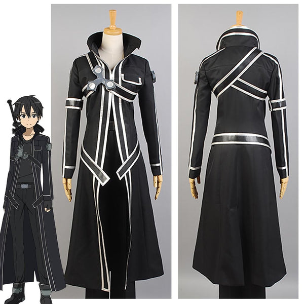 Sword Art and Online SAO Kazuto Kirigaya Kirito COSPLAY Costume Full Set For Men Anime Halloween Costumes