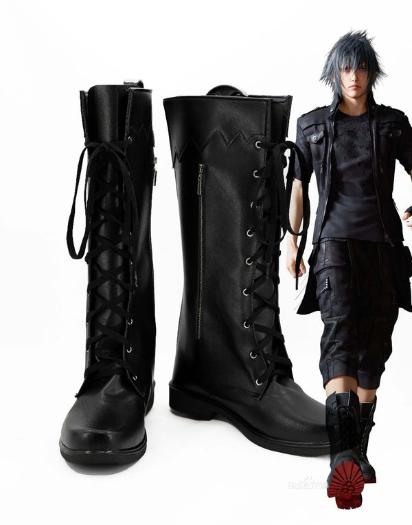 Final XV Cosplay FF15 Noctis Lucis Caelum Black Boots Anime Cosplay Shoes