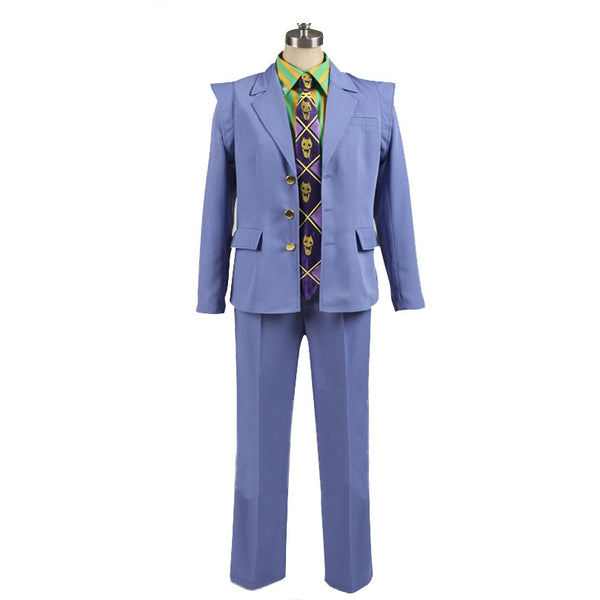 JoJo S Bizarrere Adventure Cosplay Kirara Yoshikagege Cosplay Costume Anime Cosplay Outfits Suits Blue Uniform Halloween Costumes